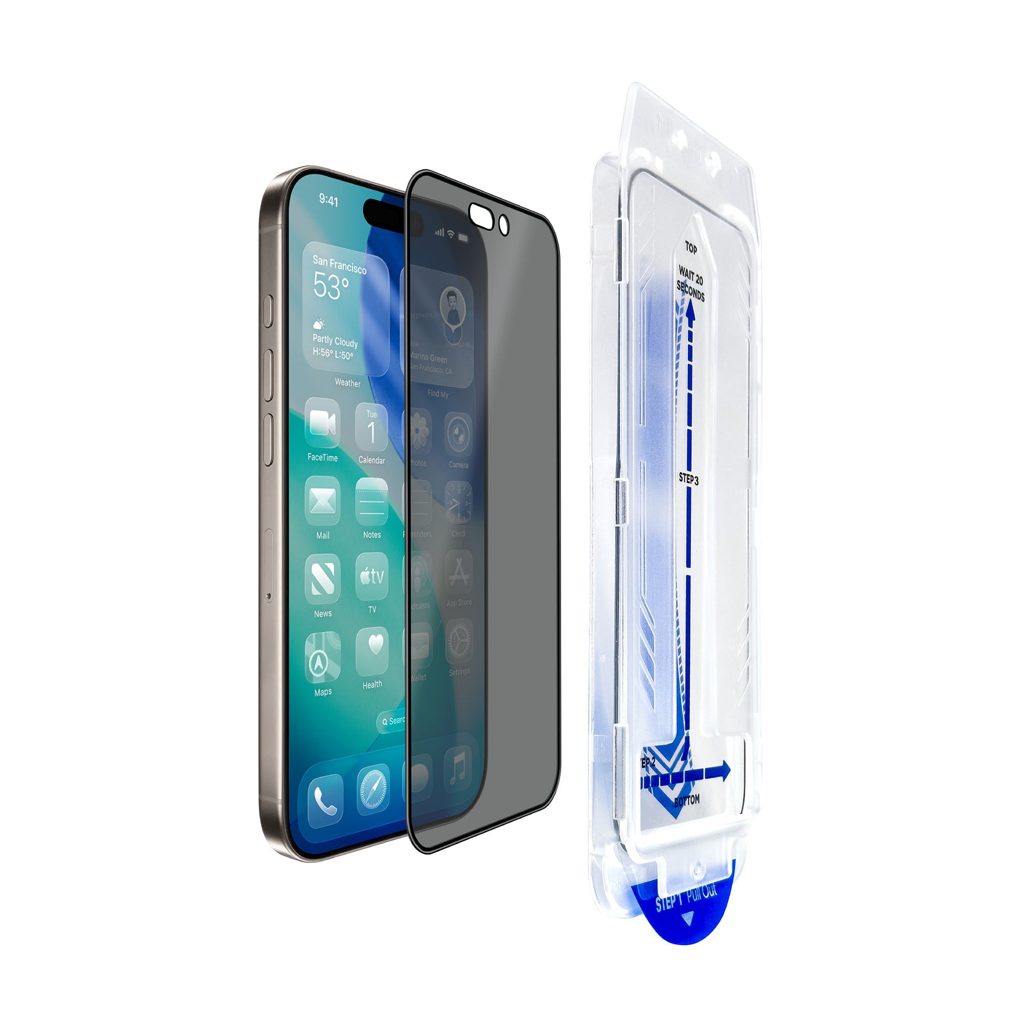 Torrii iPhone 17 Pro Bodyglass Screen Protector - Privacy Torrii iPhone 17 Pro Bodyglass Screen Protector - Privacy